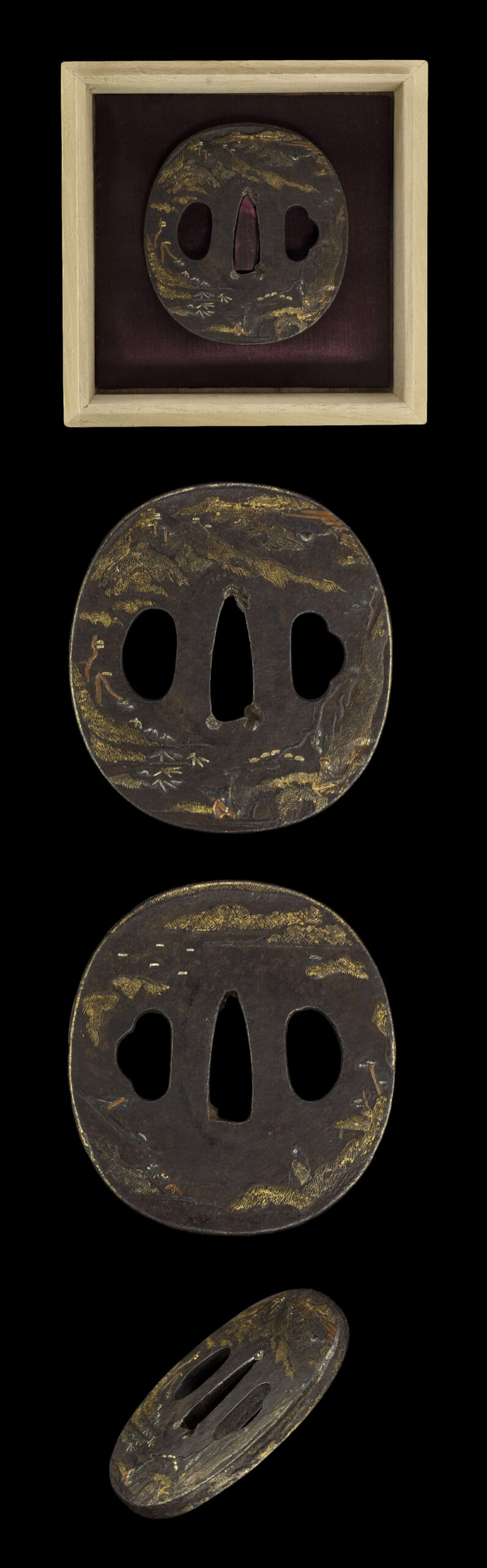 Tsuba Mumei Landscape Design Japanese Sword Online Museum